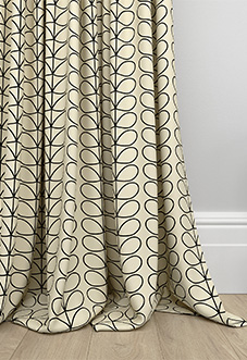 Orla Kiely Linear Stem, Black - Made to Measure Curtains